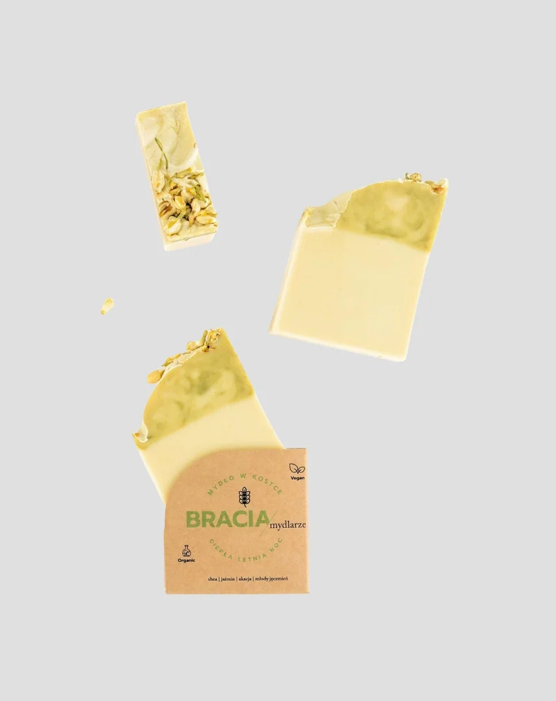 Barre de savon au jasmin et à l'acacia anti-rides et anti-acné Chaude nuit d'été Bracia Mydlarze