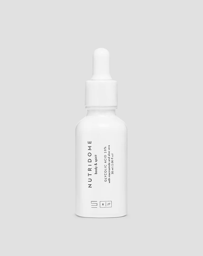 Sérum Nuit Régénérant Nutridome à l'acide glycolique 10% avec niacinamide & Aloe Vera