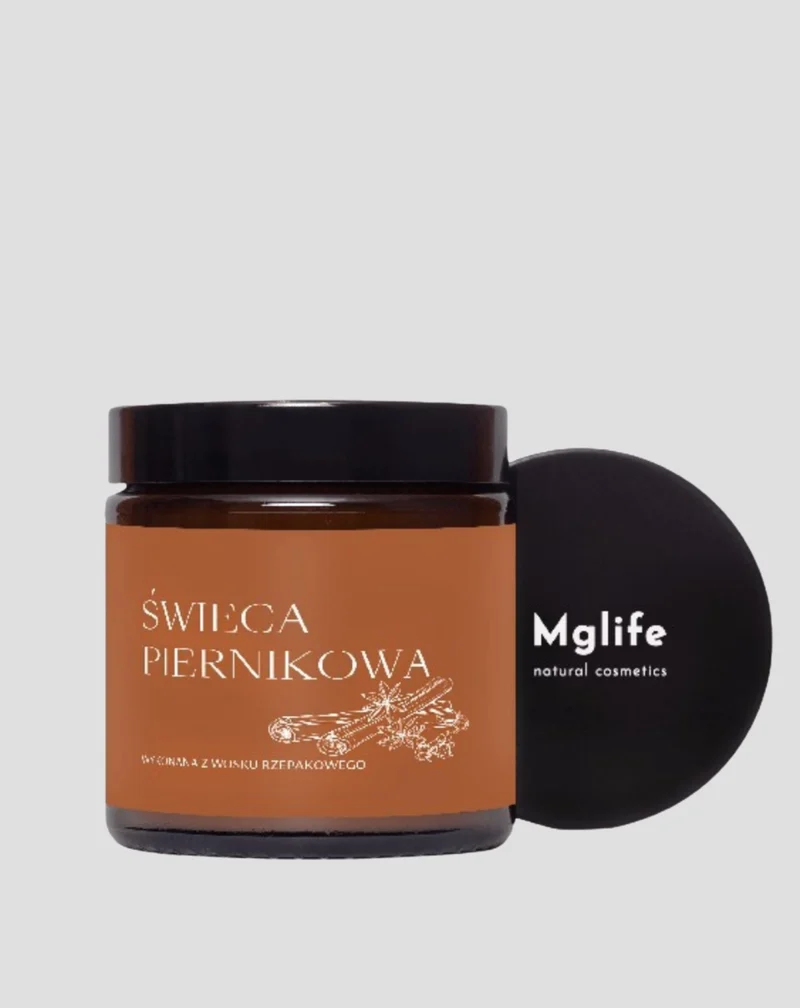Bougie en cire de canola en pain d’épice avec des huiles et une mèche 100 % coton Mglife