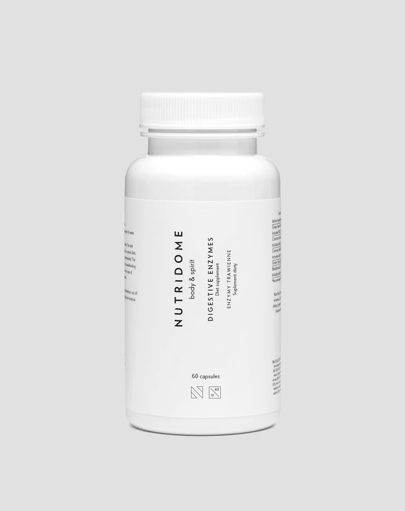 Enzymes digestives Nutridome bromélaïne, lactase, alpha-amylase, lipase - 60 pcs.