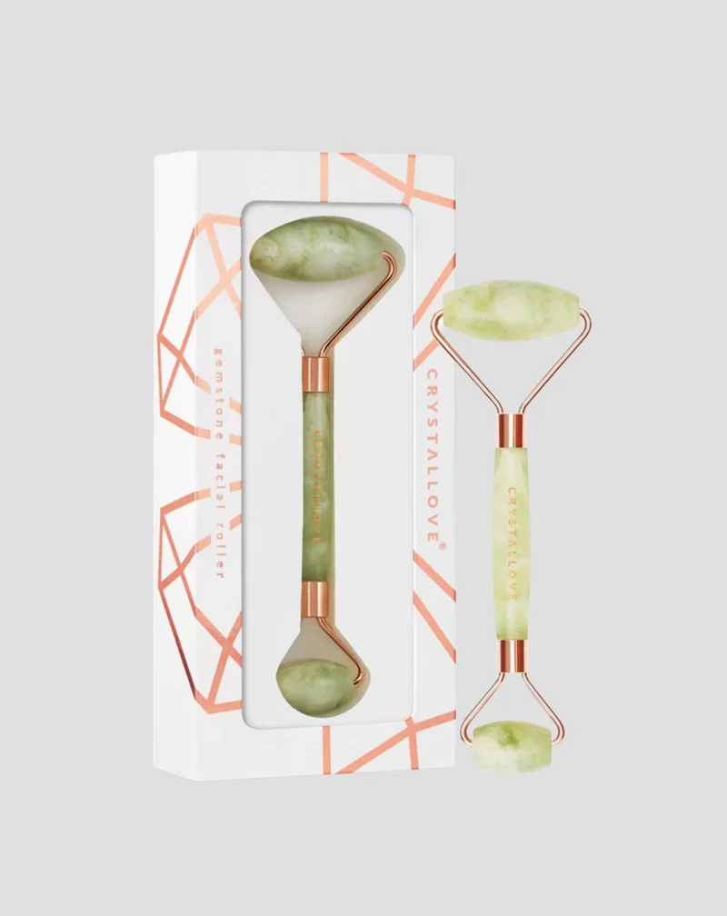 Masseur pour le visage en jade - pierre naturelle de la jeunesse Jade roller Crystallove
