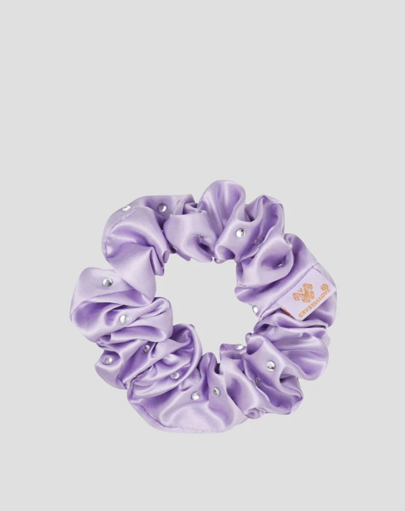 Chouchou en soie avec cristaux – lilac Crystallove