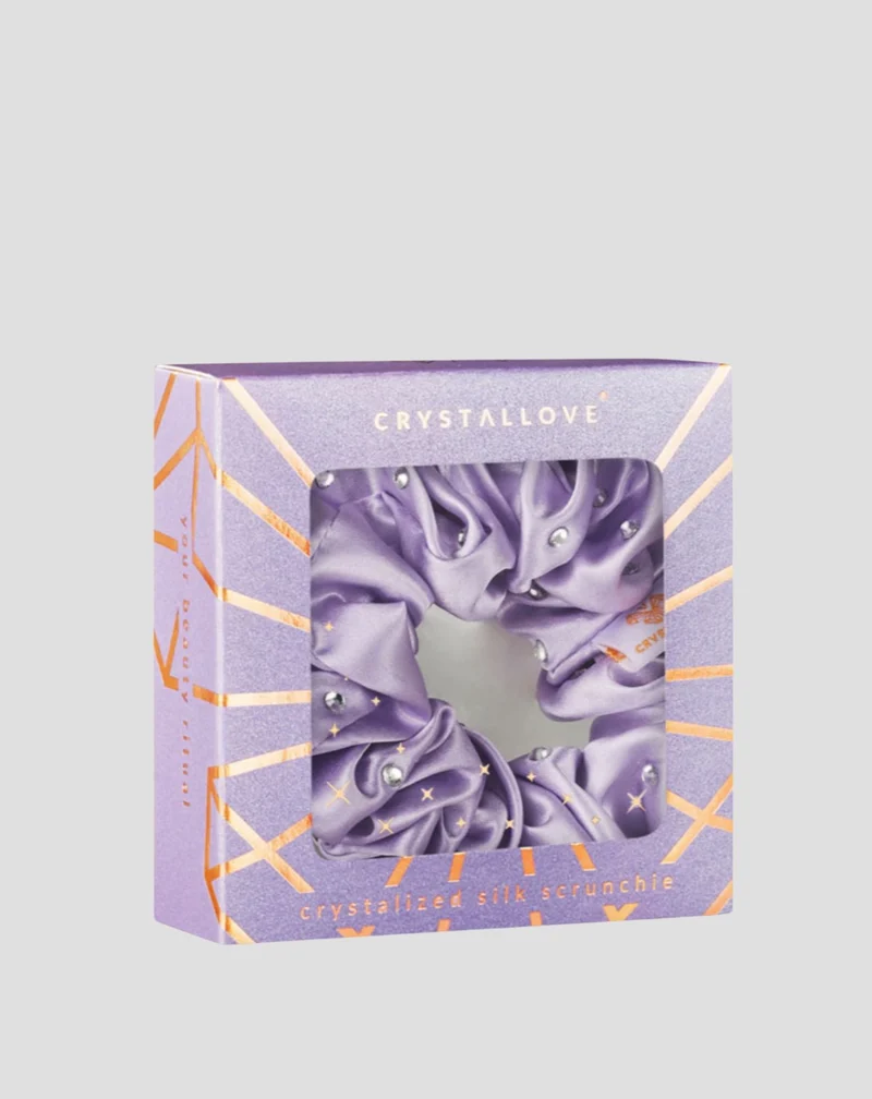 Chouchou en soie avec cristaux – lilac Crystallove