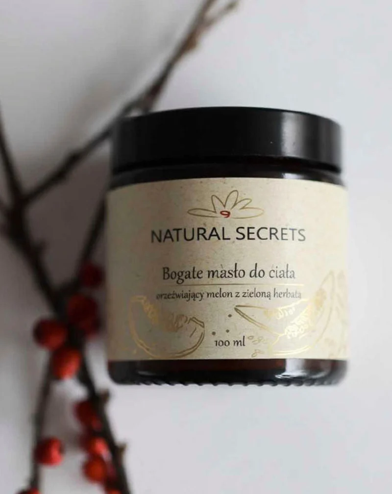 Beurre corporel aux huiles naturelles au parfum de melon et de thé vert Natural Secrets