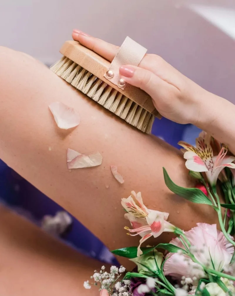 Brosse en bambou d'agave pour le massage à sec du corps Crystallove