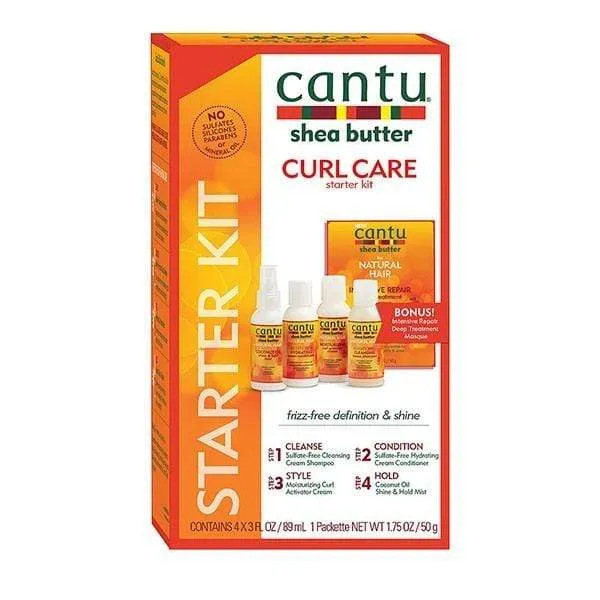 Cantu - Kit de découverte de 4 produits pour boucles - "Curl care starter kit"