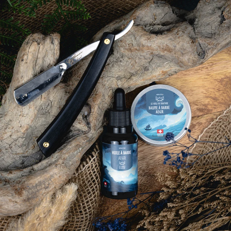Coffret pour la barbe - Shavette en Ebène