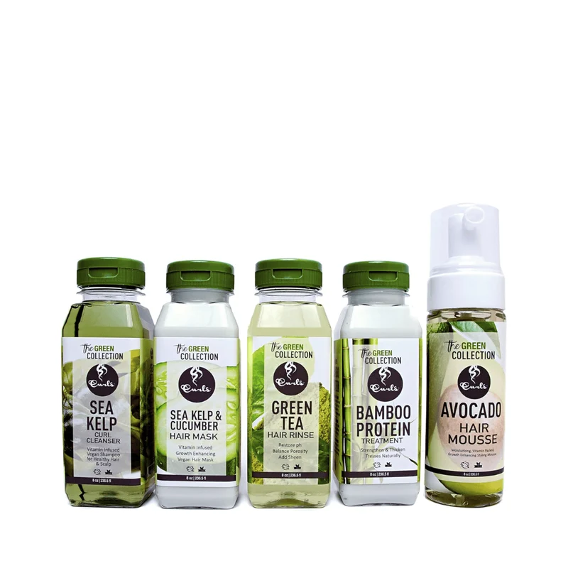 Curls - Masque capillaire au varech et au concombre (Sea Kelp & Cucumber Hair Mask Green Collection CURLS) - 235,5g