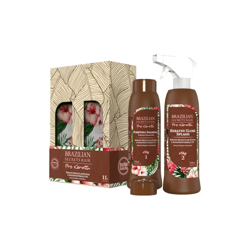 Brazilian Secrets Hair - Kit de lissage brésilien splash pro keratin (2x 1L)