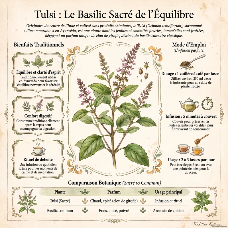 Tulsi tisane | Basilic sacré frotté