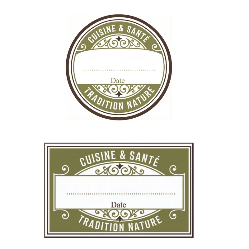 Lot de 10 étiquettes stickers boîtes tisanes,épices, thé