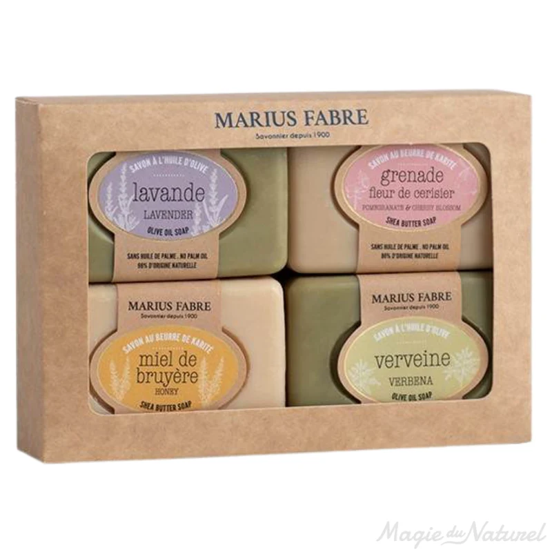 Coffret 4 savonnettes 100g parfumées BIEN ETRE