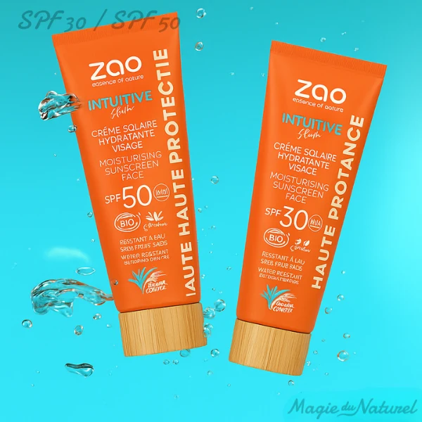 Crème solaire visage bio SPF30 & SPF50 – Haute protection naturelle