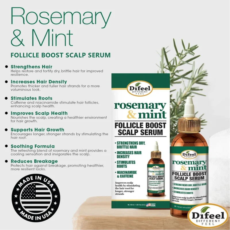 Difeel - Sérum pour le cuir chevelu Follicle Boost – Romarin et Menthe 118ml