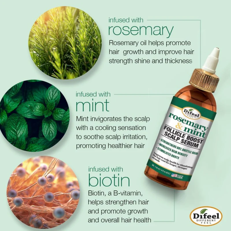 Difeel - Sérum pour le cuir chevelu Follicle Boost – Romarin et Menthe 118ml