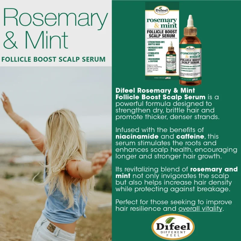Difeel - Sérum pour le cuir chevelu Follicle Boost – Romarin et Menthe 118ml