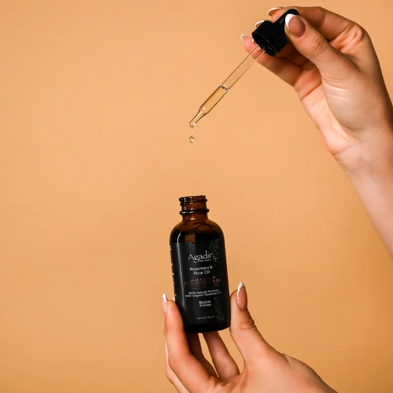 Agadir – Huile au romarin et à l'eau de riz, pour cheveux et cuir chevelu - 59ml