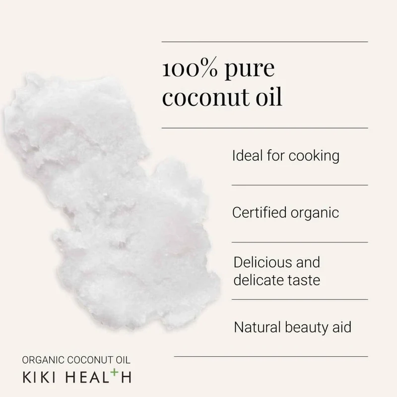 KIKI Health - Huile de Noix de Coco Vierge Brute Biologique - Hydratant essentiel - 200ml
