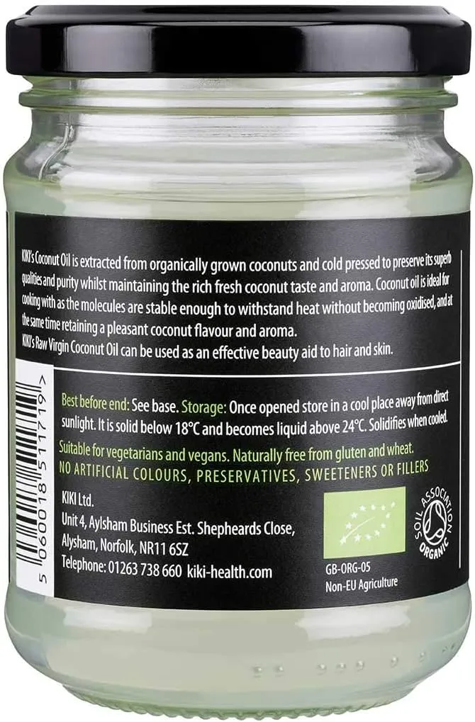 KIKI Health - Huile de Noix de Coco Vierge Brute Biologique - Hydratant essentiel - 200ml