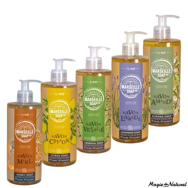 Savon liquide parfumé mains, corps, visages - Marseille Soap