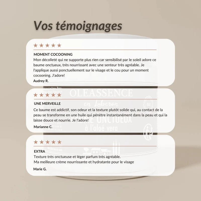 Baume Onctueux à l'Aloe Vera bio