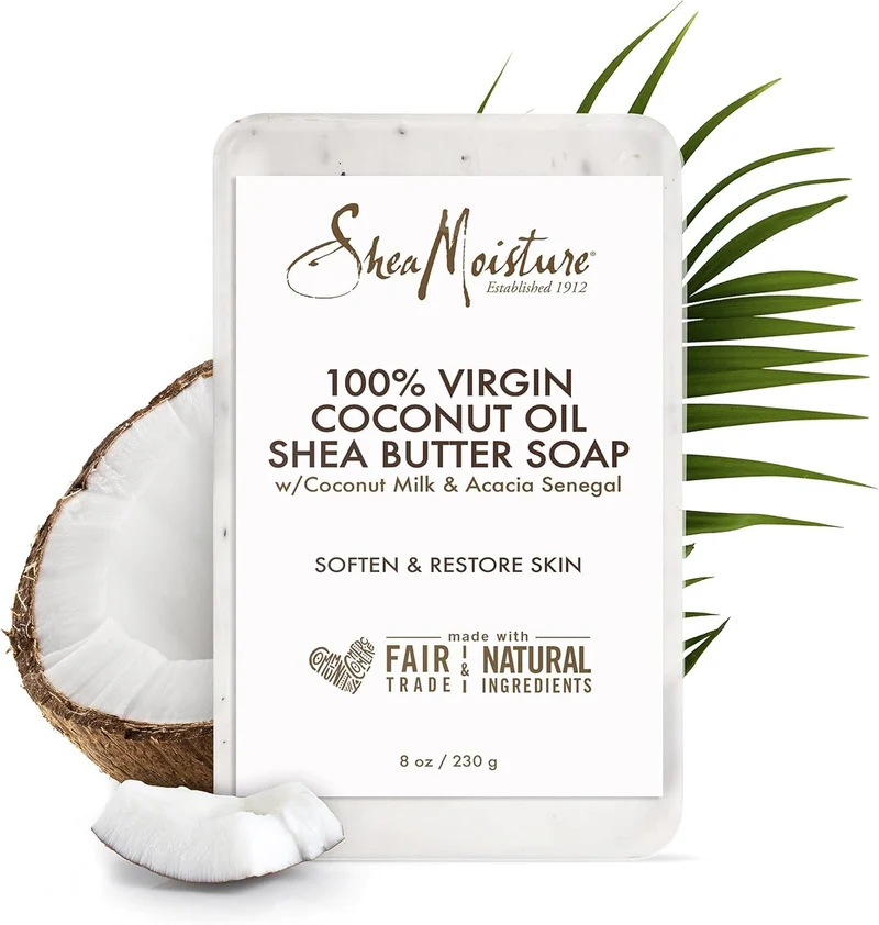 Shea Moisture — Savon "Coco & Karité" 100% Virgin Coconut Oil - Hydratation Quotidienne - 230g