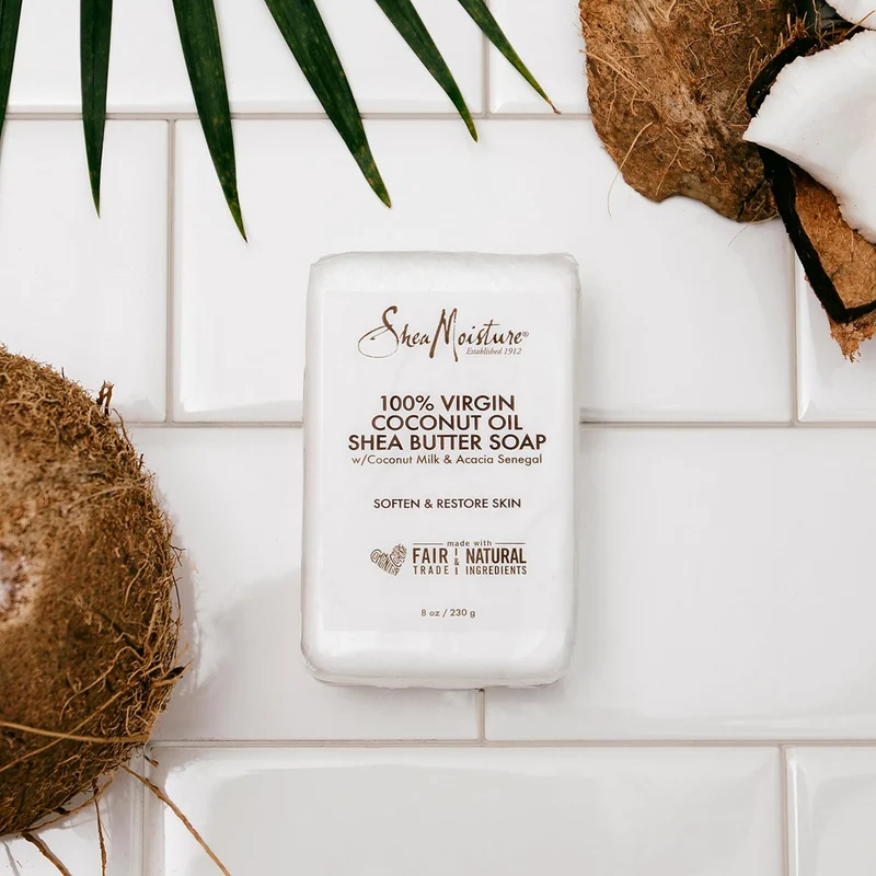 Shea Moisture — Savon "Coco & Karité" 100% Virgin Coconut Oil - Hydratation Quotidienne - 230g