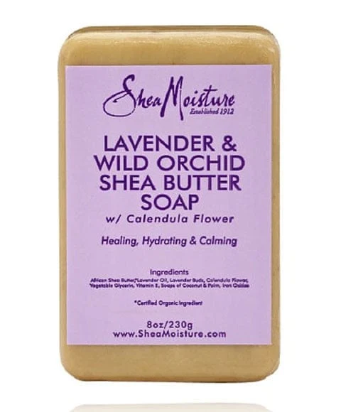 Shea Moisture - Savon Au Beurre De Karité Lavande Et Orchidée Sauvage 230G