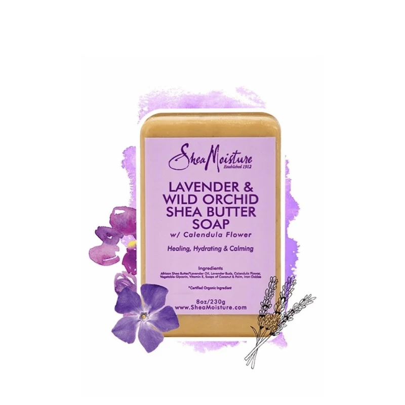 Shea Moisture - Savon Au Beurre De Karité Lavande Et Orchidée Sauvage 230G