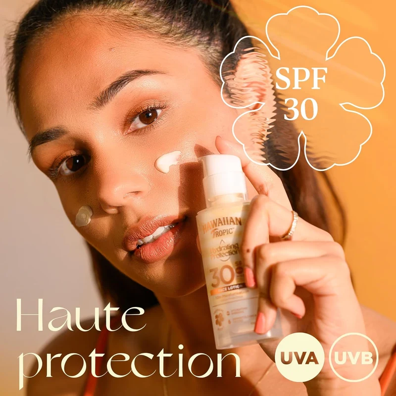 Hawaiian Tropic - Lotion Protectrice Hydratante & Légère Spf 30 – Visage - 50ml