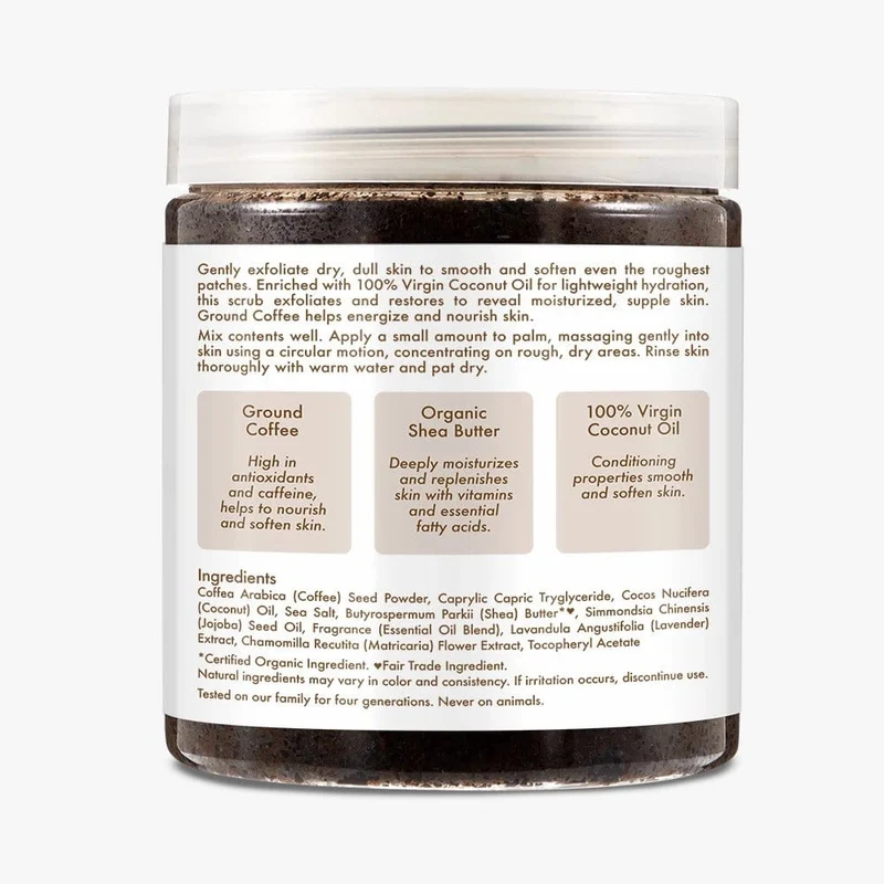 Shea Moisture - 100% Gommage au Café moulu & à l'huile de Coco vierge 340gr