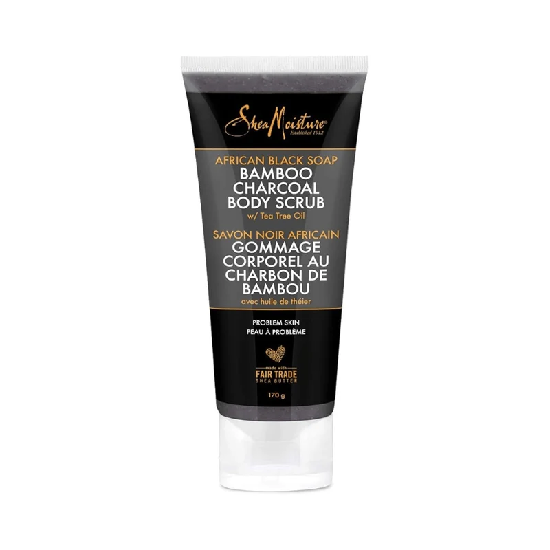 Shea Moisture - Gommage Corporel Au Charbon De Bambou Avec Savon Noir Africain Avec Huile De Théier 170G