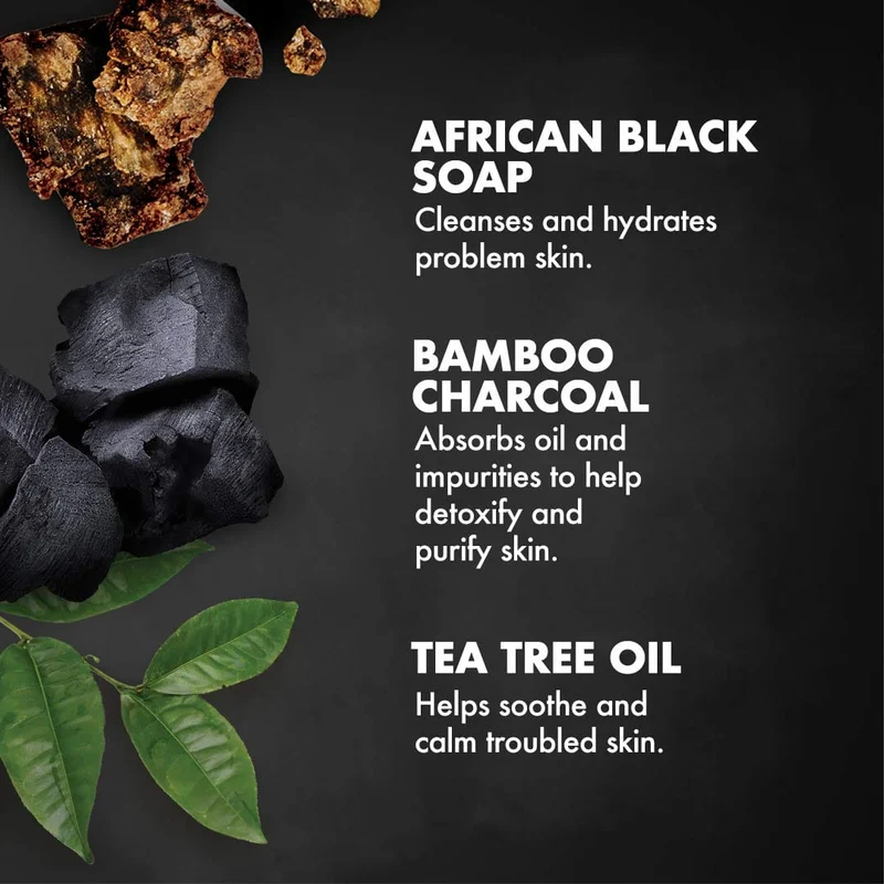 Shea Moisture - Gommage Corporel Au Charbon De Bambou Avec Savon Noir Africain Avec Huile De Théier 170G