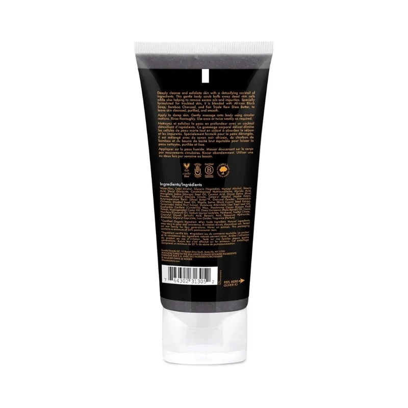 Shea Moisture - Gommage Corporel Au Charbon De Bambou Avec Savon Noir Africain Avec Huile De Théier 170G