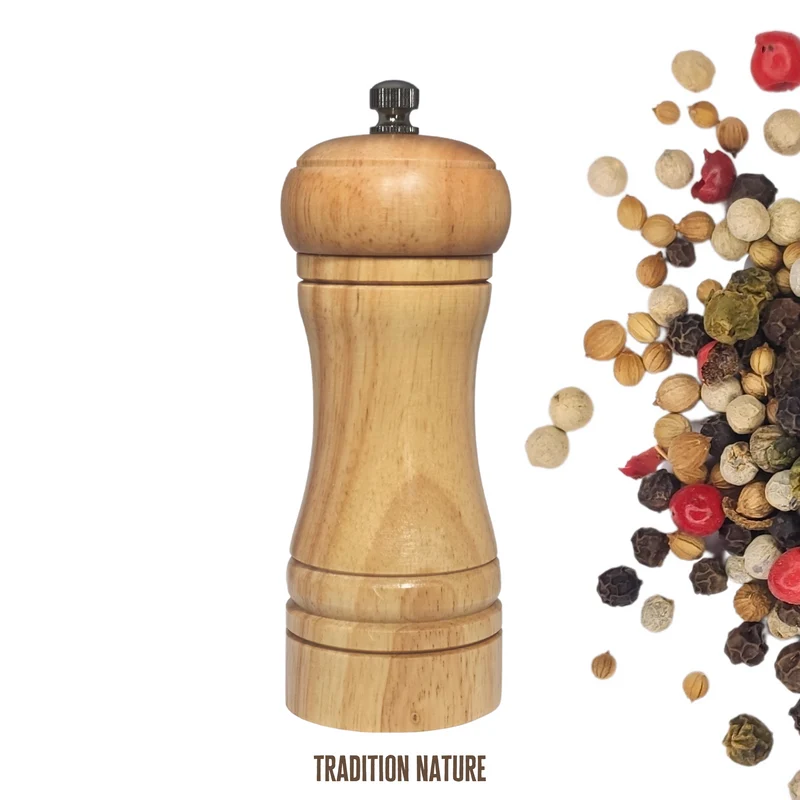 Moulin à poivre en bois 14 cm | Céramique, manuel