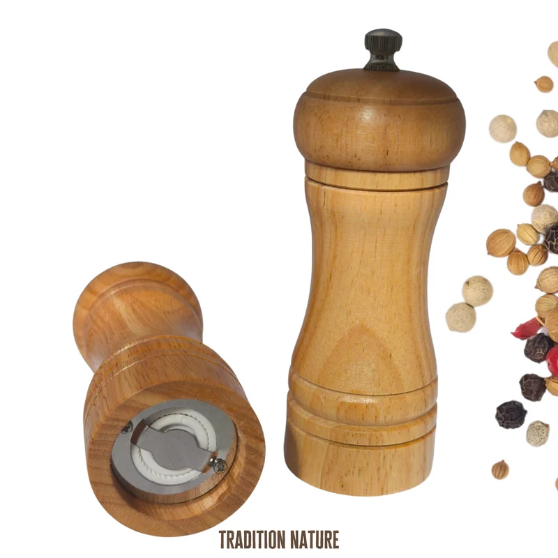 Moulin à poivre en bois 14 cm | Céramique, manuel