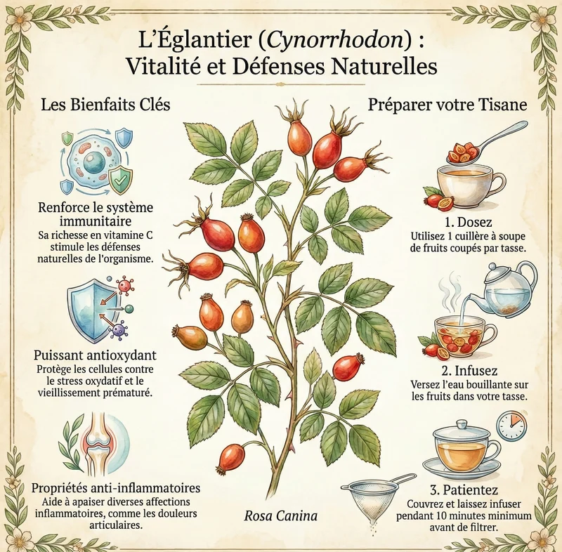 Cynorrhodon - Fruits coupés | Tisane d'Églantier