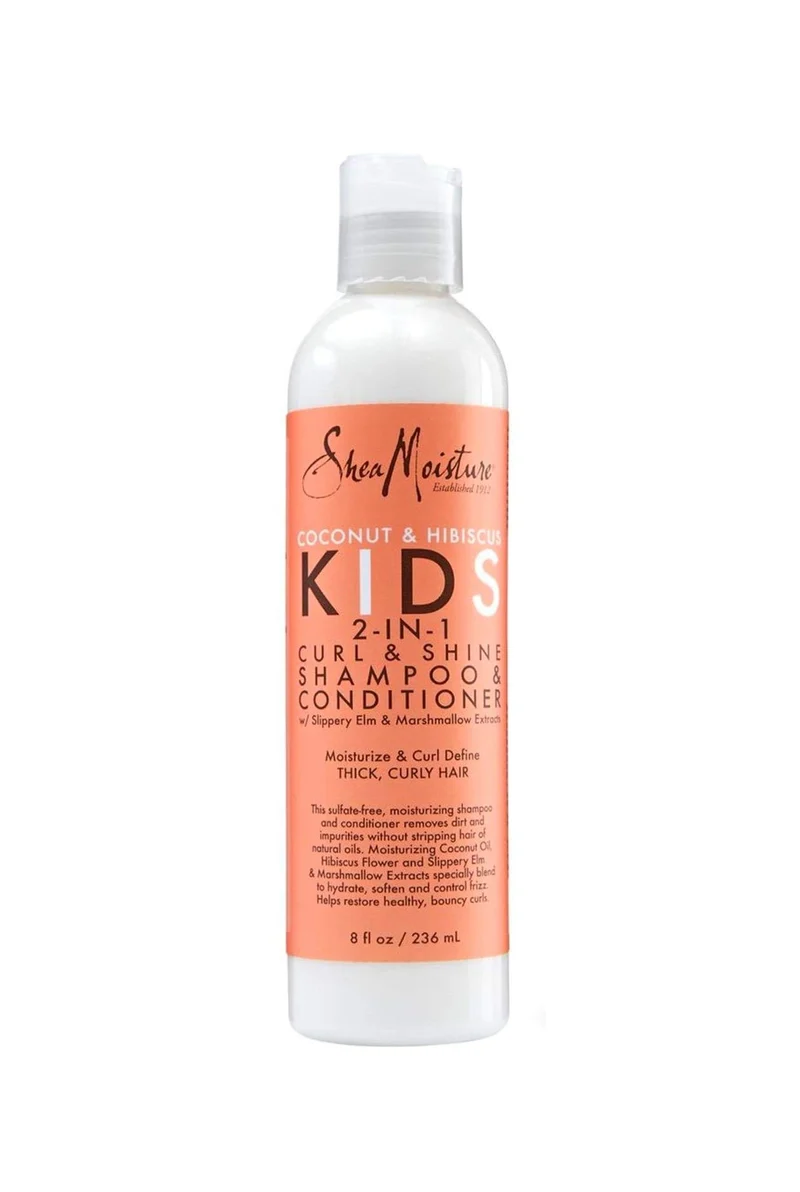 Shea Moisture Kids - Shampoing Revitalisant 2 En 1 Pour Enfants À La Noix De Coco & À L'Hibiscus (Curl & Shine) 236ml