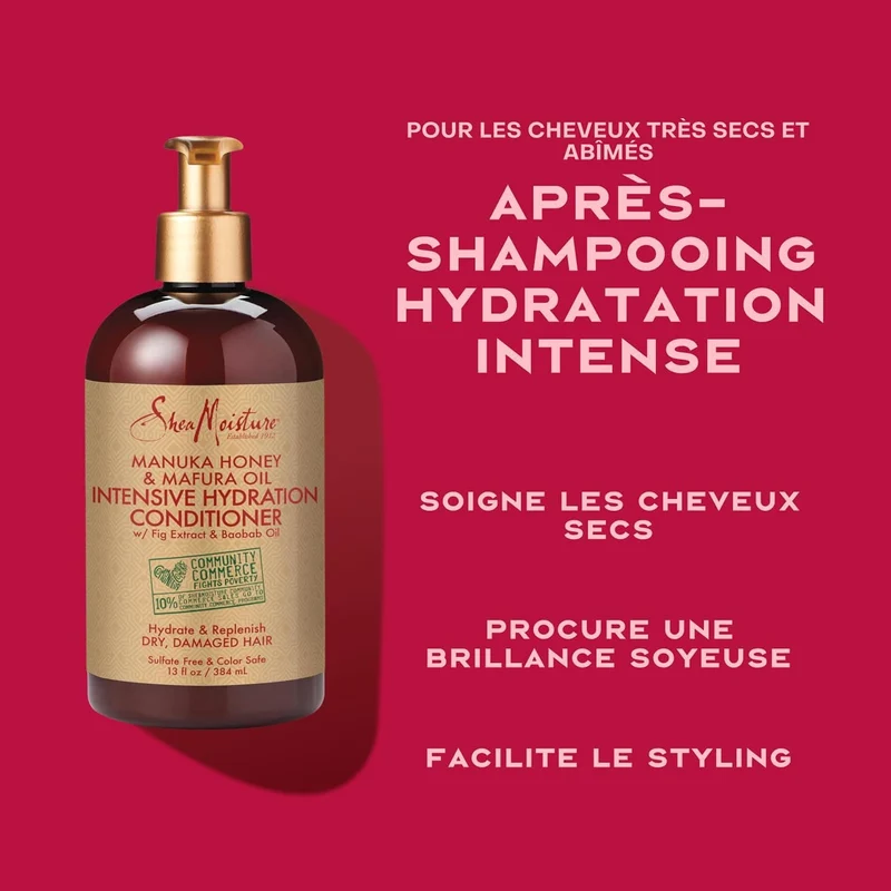 Shea Moisture - Après-Shampoing Hydratant Au Miel De Manuka & Mafura - 384ml