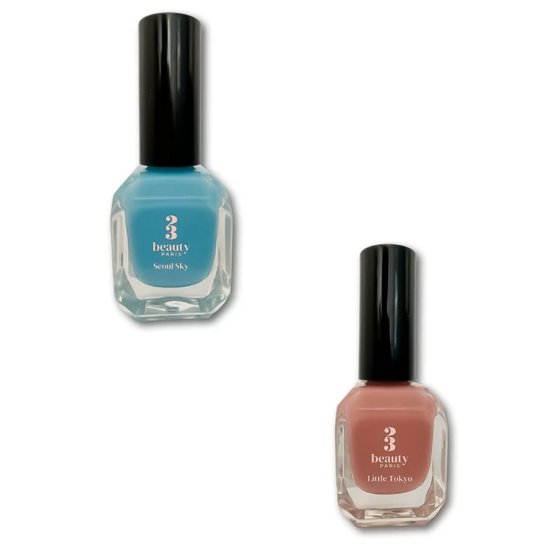 Bubble : bleu ciel et rose nude