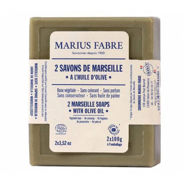 Lot de 2 savons de Marseille rectangle (2x100g)