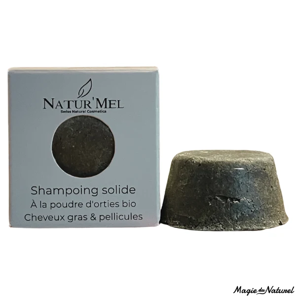 Shampoing solide à l'Ortie bio - cheveux gras à pellicules