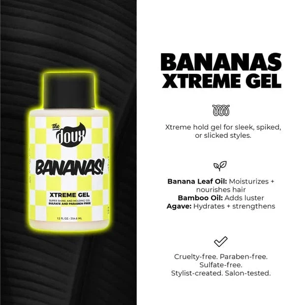 The Doux – BANANAS XTREME HOLD HAIR Gel Coiffant à Tenue Extrême – 354,8ml