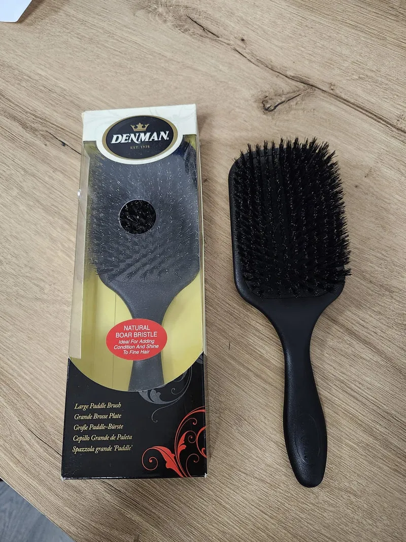 Denman - Grande Brosse Plate aux poils de sanglier "Large Paddle Brush" - P083BOAR