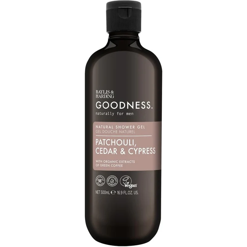 Goodness Men - Gel de Douche Naturel au Cèdres et au Cyprès Patchouli "Cedar And Cypress Natural Shower Gel 500ml