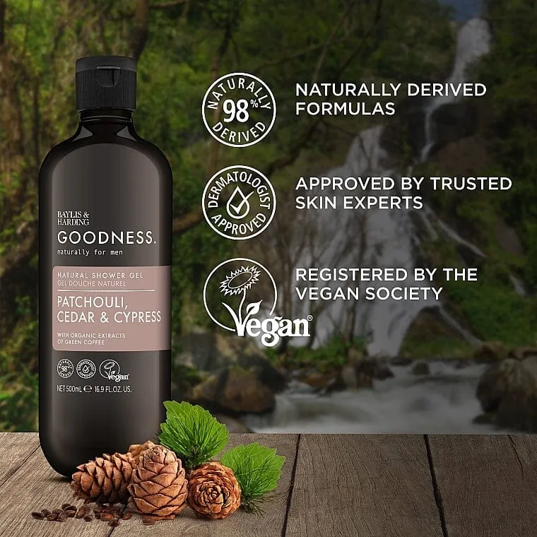 Goodness Men - Gel de Douche Naturel au Cèdres et au Cyprès Patchouli "Cedar And Cypress Natural Shower Gel 500ml