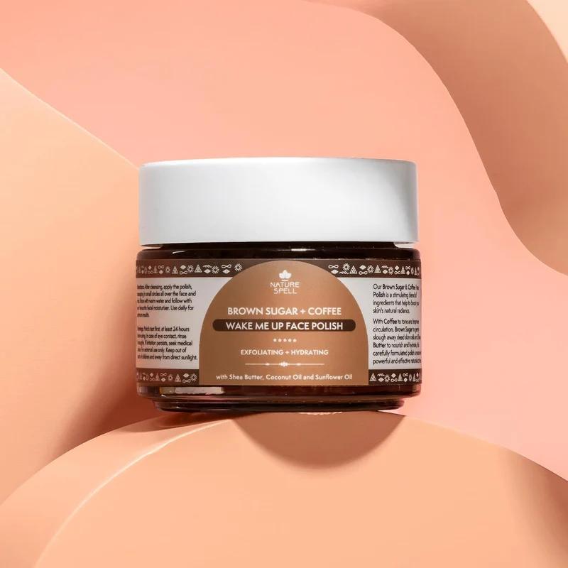 Nature Spell - Gommage visage Exfoliant & Nourrissant "Wake Me Up Face polish Brown Sugar & Coffee"- 100ml