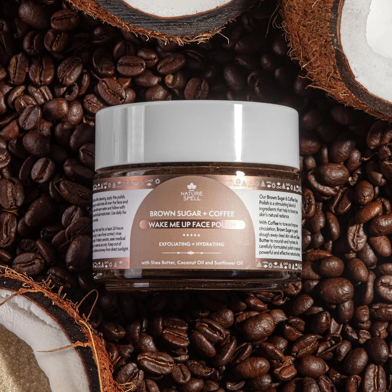 Nature Spell - Gommage visage Exfoliant & Nourrissant "Wake Me Up Face polish Brown Sugar & Coffee"- 100ml