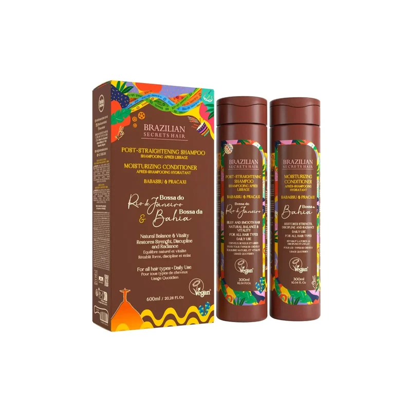Brazilian Secrets Hair -Kit Shampoing après-lissage & Après-shampoing hydratant /600ml