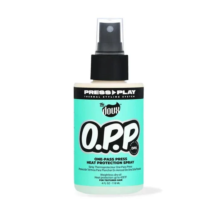 The Doux – O.P.P. One-Pass Press Spray thermoprotecteur pour cheveux texturés – 118 ml